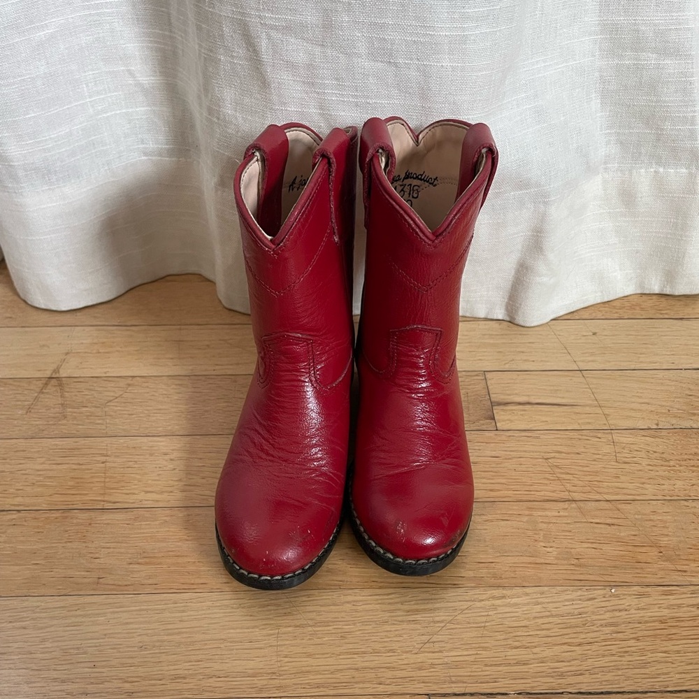 Jama Red Leather Cowboy Boots Size 7-8